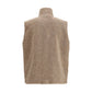 Beige Polyester Sleeveless Jacket