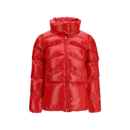 Red Polyamide Full-Length Jacket