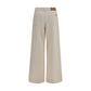Beige Cotton Casual Pants