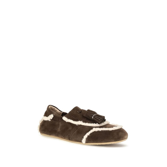 Brown Suede Leather Slip-On Loafers