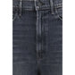 Black Cotton Cropped Jeans