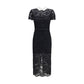 Black Polyester Casual Dress