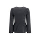 Gray Polyester Full-Length Jacket