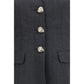 Gray Polyester Full-Length Jacket