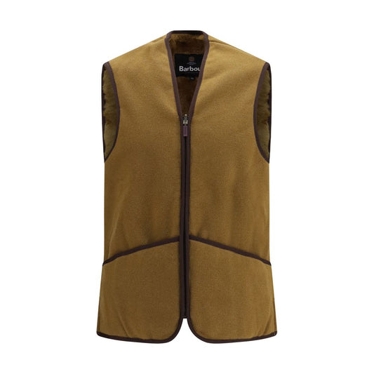 Brown Marabou Sleeveless Jacket