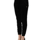 Dark Gray Mid Waist Tapered Cropped Trouser Pants