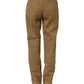 Brown Straight Cotton Stretch Chino Pants