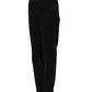 Black High-Waisted Straight Chino Women Trouser Pants