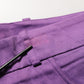 Violet Cotton Stretch High Waist Cropped Trouser Pants