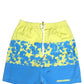Blue Yellow Floral Boxer Shorts Beachwear Swimwear