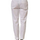 White Low Waist Straight Formal Trouser Pants