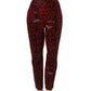 Red Leopard Cotton 5 Pockets Trouser Jeans