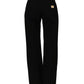 Black Cotton Stretch Straight Denim Jeans