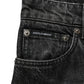 Black Cotton Stretch Straight Denim Jeans