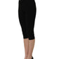 Black Cotton HighWaist Cropped Leggings Pants