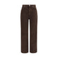 Brown Cotton Straight-Leg Jeans