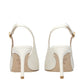 Beige Leather High Heel Pumps