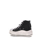 Black Cotton Platform Sneakers