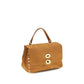 Beige Suede Leather Shoulder Bag