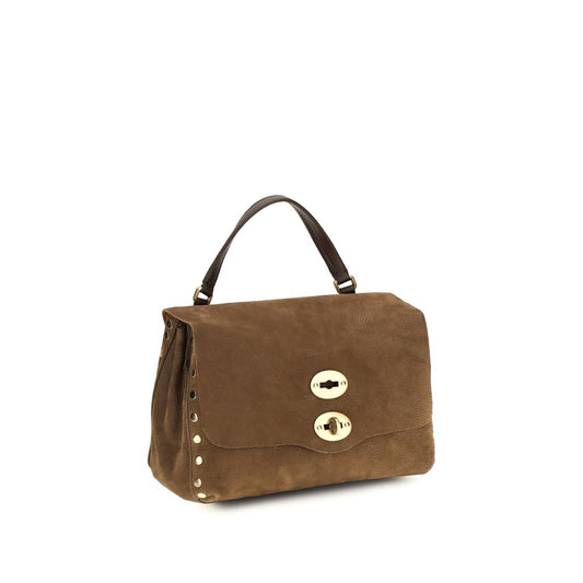 Brown Suede Leather Handbag