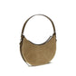 Beige Suede Leather Shoulder Bag