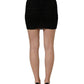 Black Viscose Mid Waist A-line Mini Skirt