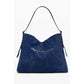 Blue Polyurethane Women's Shoulder Bag