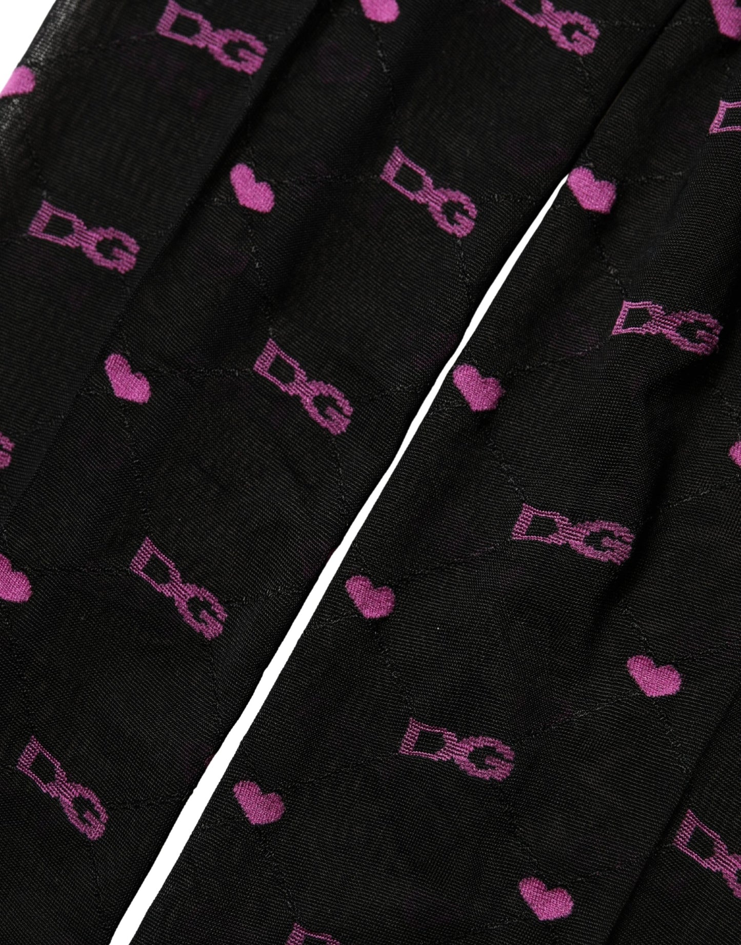 Black Nylon Hearts Tights Stocking Pantyhose Socks