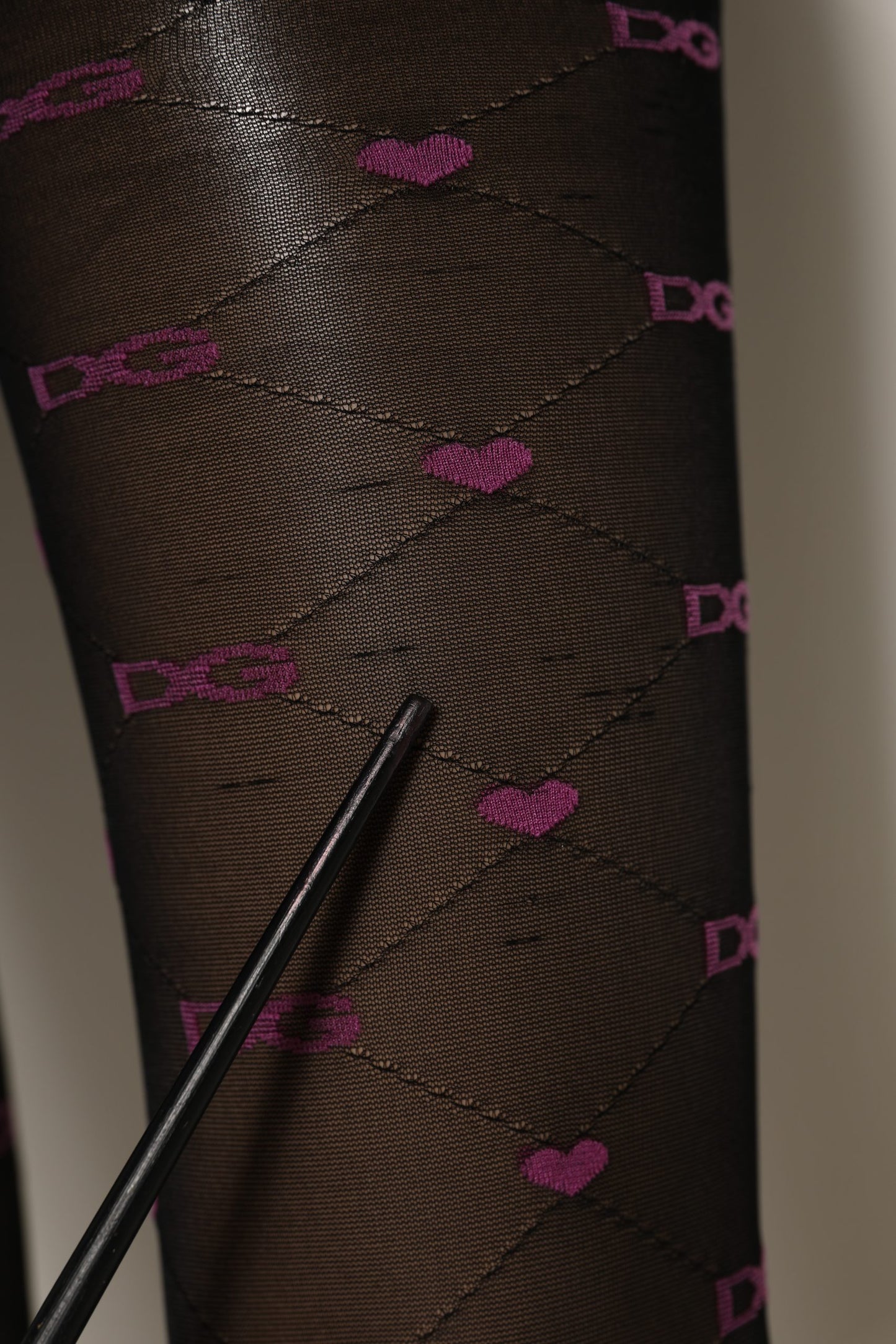 Black Nylon Hearts Tights Stocking Pantyhose Socks