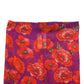 Purple Nylon Floral Print Tights Stockings Socks