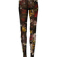Black Nylon Floral Print Tights Stockings Socks