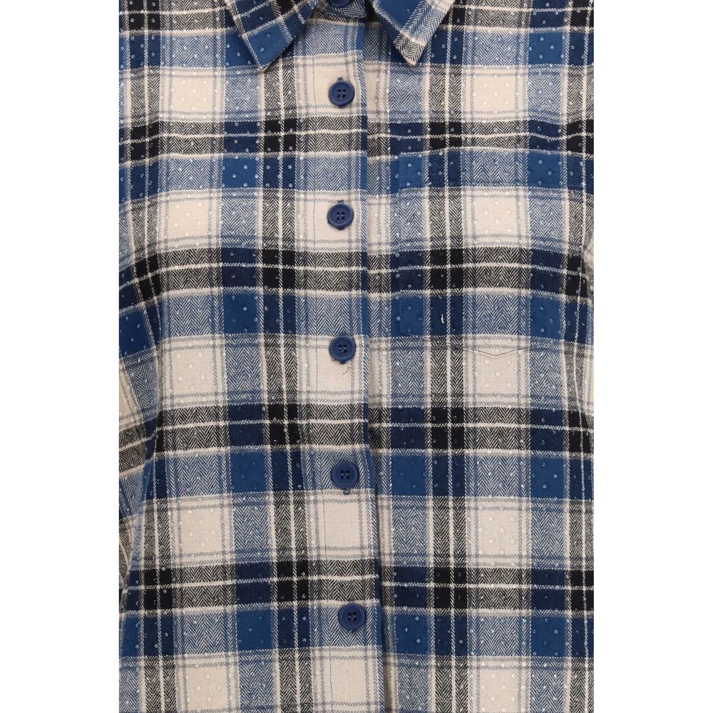 Blue Cotton Pattern Shirt