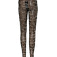 Black White All Over Print Sheer Stretch Tights Socks