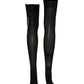 Black DG Logo Rhinestones Stretch Thigh High Socks