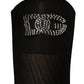Black DG Logo Rhinestones Stretch Thigh High Socks