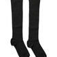 Black Wool Knit Calf Long Women Accessory Socks