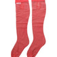 Red Nylon Mesh Sheer Calf Long Accessory Socks