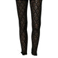 Black DG Logo Sheer Nylon Thigh High Socks