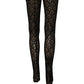 Black DG Logo Sheer Nylon Thigh High Socks