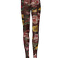 Maroon Floral Print Tights Sheer Stockings Socks