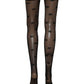 Black Sheer Logo Monogram Tights Stockings Socks