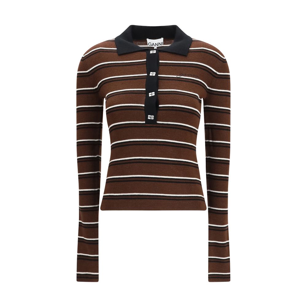 Brown Wool Oves Aries Polo Shirt