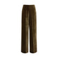 Brown Viscose Casual Pants