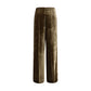 Brown Viscose Casual Pants