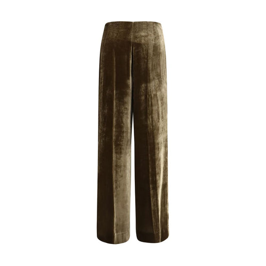 Brown Viscose Casual Pants