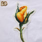 White Cotton Rose Patch Crew Neck T-shirt