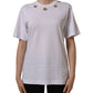 White Cotton Gold DG Logo Crew Neck T-shirt