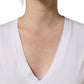 White Cotton Gold DG Logo V-Neck T-shirt
