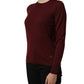 Maroon Wool Knitted CrewNeck Pullover Sweater