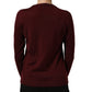 Maroon Wool Knitted CrewNeck Pullover Sweater